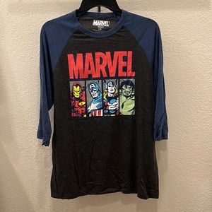 Marvel - 3/4 sleeve baseball tee - size Large
